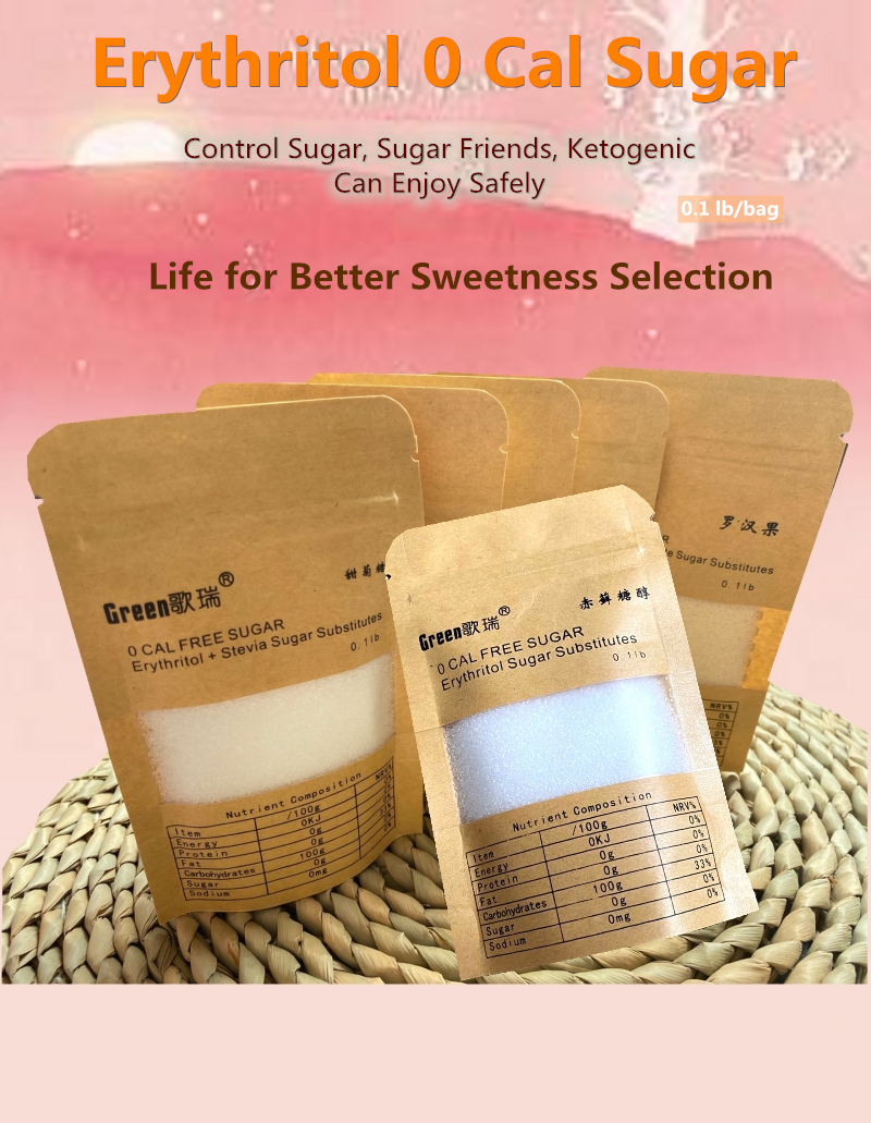 0 CAL FREE SUGAR Erythritol Sugar Substitutes Zero Sweetener  0 Fat 0.1lb/bag