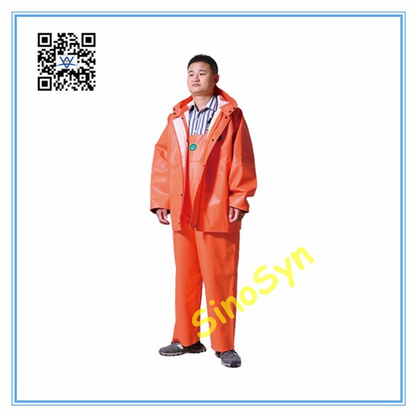 5578 PVC Multifunctional Chemical Protective Split Suit 0.6mm Orange