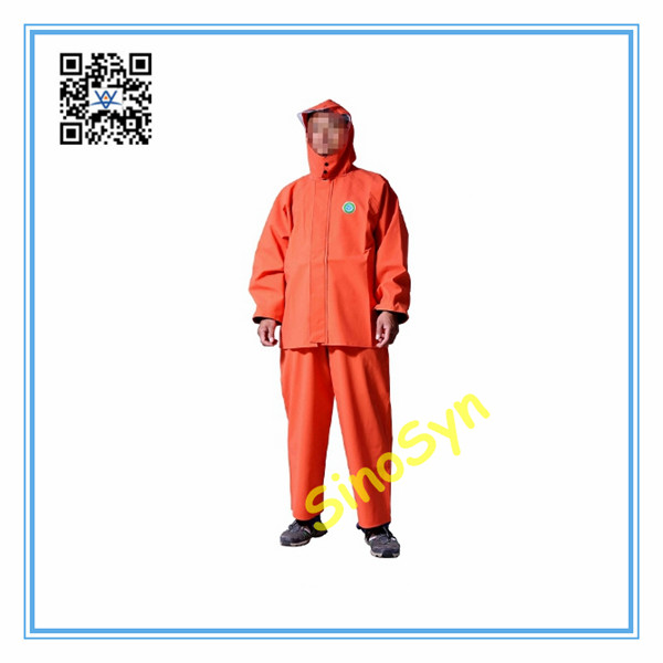 FQ1706 Knit Fabric Multifunctional Chemical Protective Split Suit 55dmm Orange B