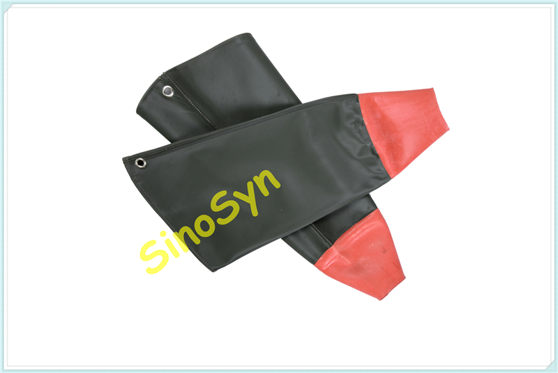 FQS0107 Knitted Fabric PVC Lengthened Leather Cuffs Water-proof Arm Sleeves Working Safty Protective Dust proof Forearm Oversleeve