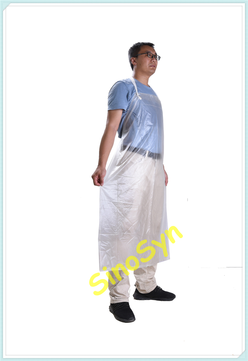 FQQ1904 350µm White Kitchen Apron Oxford Working Safty Protective Anti-oil Waterproof Transparent Hemmed Apron