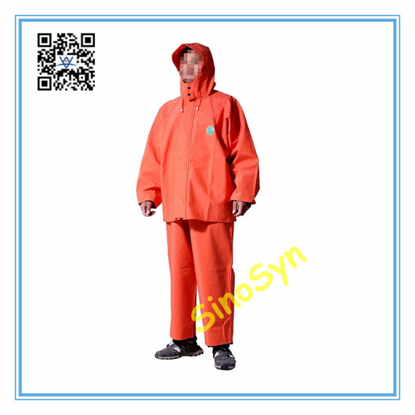 FQ1705 Knit Fabric Multifunctional Chemical Protective Split Suit 55dmm Orange A