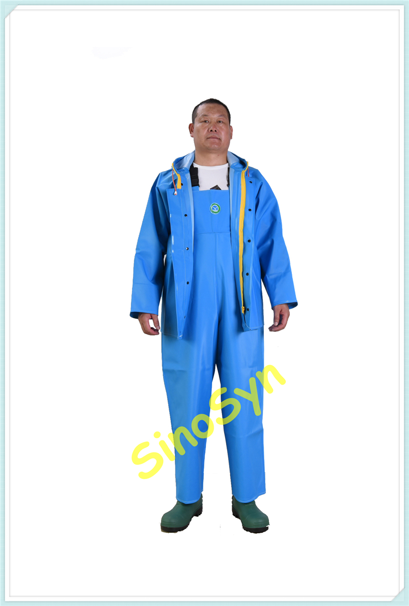 FQ5517 Blue PVC Multifunctional Chemical/Waterproof Protective Split Suit