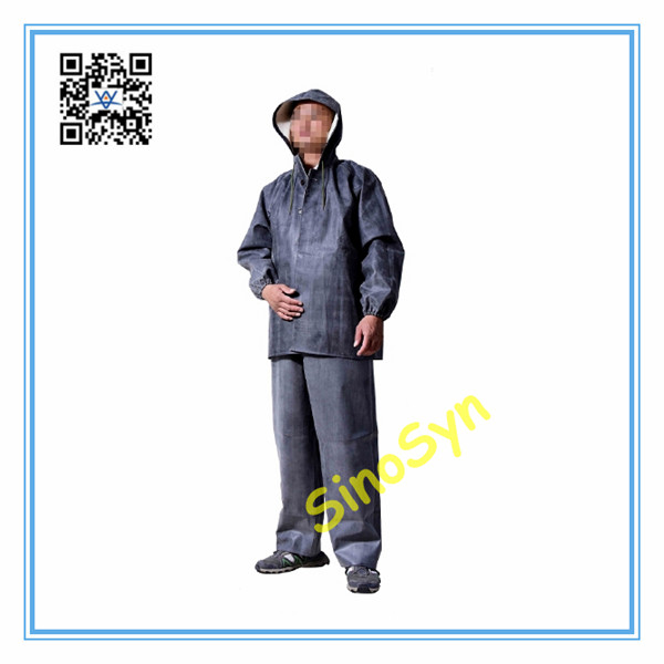 5565 Rubber Multifunctional Chemical Protective Split Suit Black