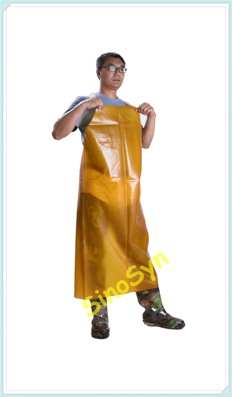 FQQ1901 550µm Yellow Oxford Straps Thermoplastic Elastomer Acid-Proof Anti-oil Apron Working Safty Protective Waterproof Apron