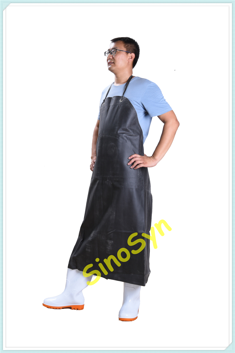 FQQ1911 650µm Double Black Single Guard Water-proof Rubber Apron Working Safty Protective Acid Proof Apron