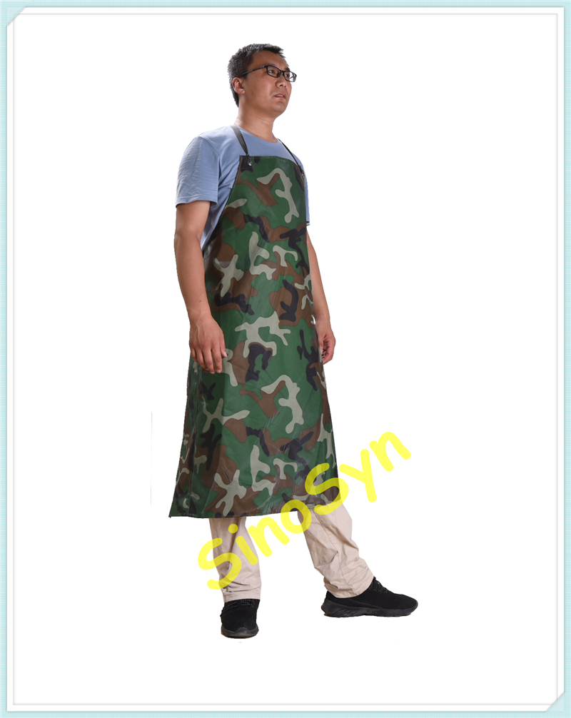 FQQ1912 700µm Double-sided Camouflage Water-proof PVC Apron Working Safty Protective Acid Proof Apron