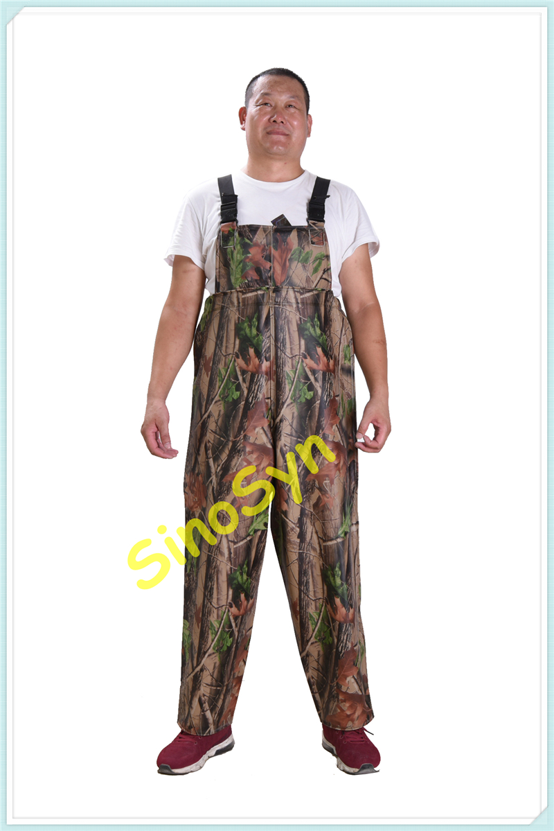 FQY1906 Forest-Camouflage PVC Safty Chest/ Waist Protective Working Fishery Men Pants