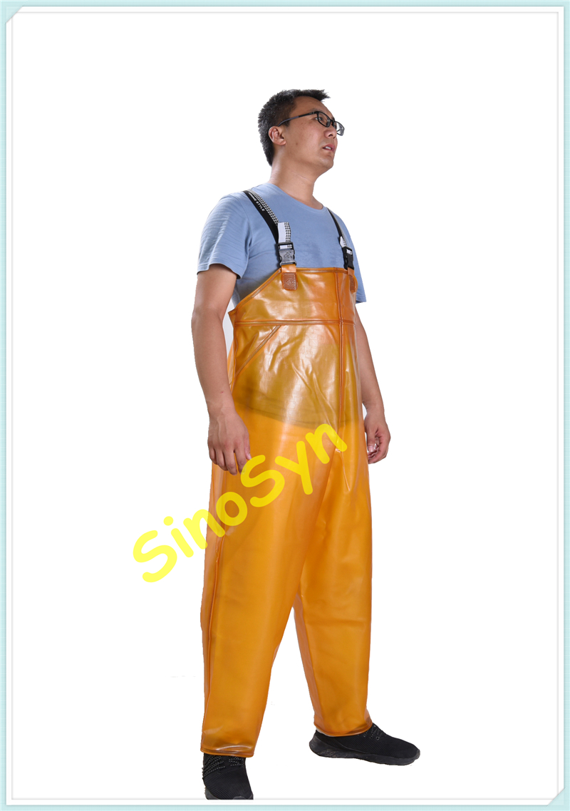 FQY1907 Yello Oxford Safty Chest/ Waist Protective Working Fishery Men Pants