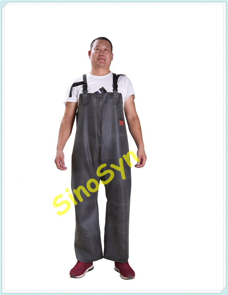 FQY19106 Black Rubber Safty Chest/ Waist Protective Working Fishery Men Pants